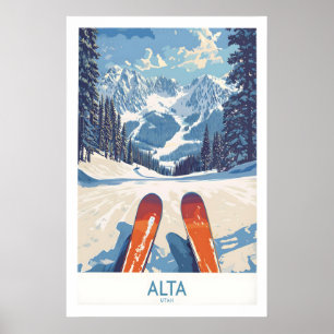 Alta Utah Ski-Abenteuerposter - Wasatch Range Poster