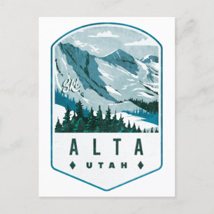 Alta Utah Ski Abzeichen Postkarte