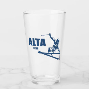Alta Utah Skier Glas