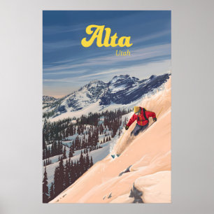 Alta Utah Skigebiet Reiseplakat Poster