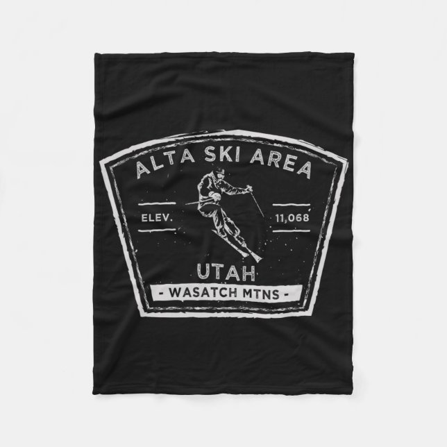 Alta Utah Snow Skiing Fleecedecke (Vorderseite)