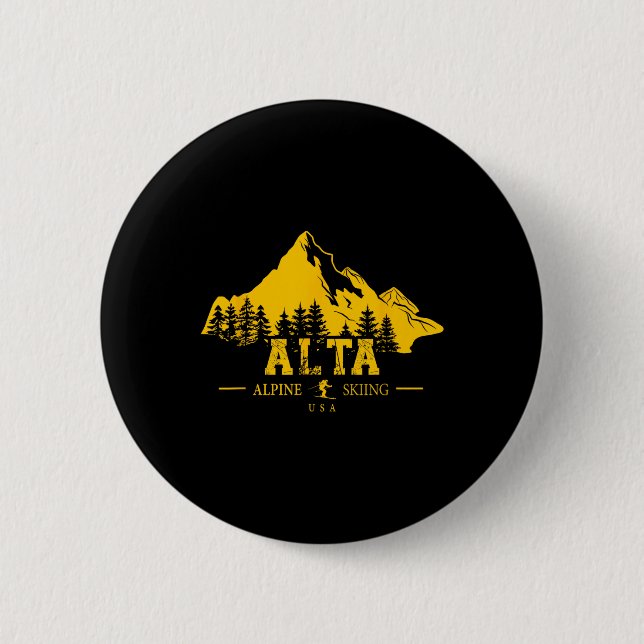Alta Utah Usa Ski Resort Alpin Skipass Mou Button (Vorderseite)
