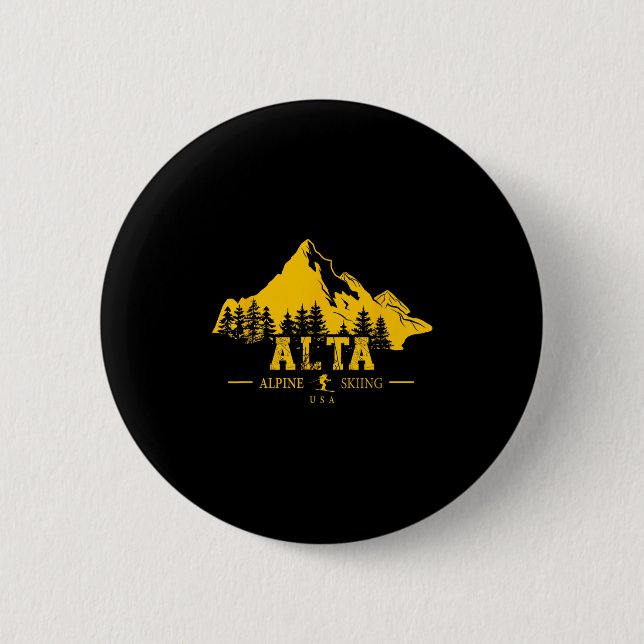 Alta Utah Usa Ski Resort Alpin Skipass Mou Button (Vorderseite)