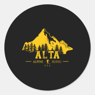 Alta Utah Usa Ski Resort Alpin Skipass Mou Runder Aufkleber