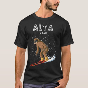 Alta Utah USA Sloth Ski Resort 80er Retro T-Shirt
