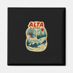 Alta Utah Vintage-Skiurlaub Ski-Reise-Andenken Magnet