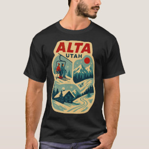 Alta Utah Vintage-Skiurlaub Ski-Reise-Andenken T-Shirt