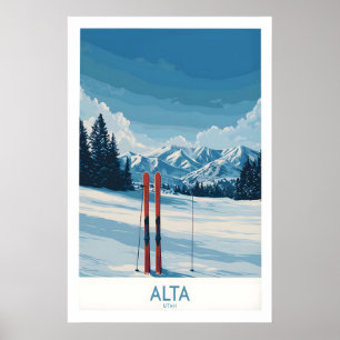 Alta Utah Winter Berglandschaft Poster - Utah