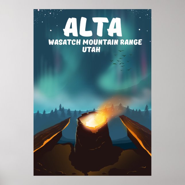 Alta Wasatch Mountain Range Utah Poster (Vorne)