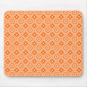 Altägyptische Blumen - Orange Mousepad