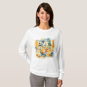 Altägyptische Hieroglyphen Auge des Horus & Ankh T-Shirt