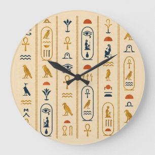 Altägyptische Hieroglyphen-Kunstwanduhr Große Wanduhr