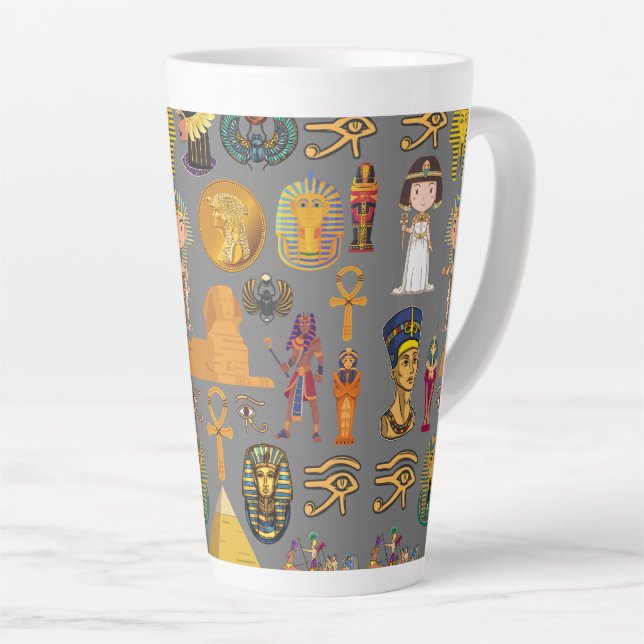 Altägyptische Hieroglyphen -Muster Pharao  Milchtasse (Rechte Ecke)