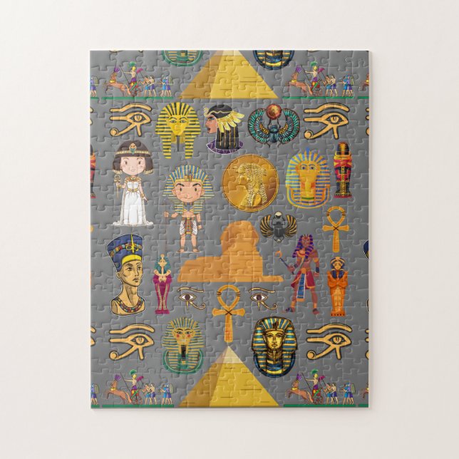 Altägyptische Hieroglyphen -Muster Pharao  Puzzle (Vertikal)