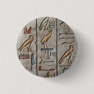 Altägyptische Hieroglyphen Pharaonen Schrift eingr Button