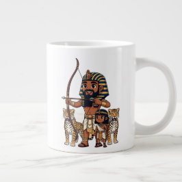 Altägyptische Jagd mit Leoparden Jumbo-Tasse