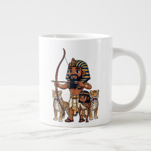 Altägyptische Jagd mit Leoparden Jumbo-Tasse