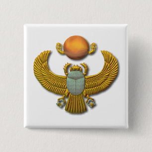 Altägyptischer Heiliger Skarabäus - Gold Button