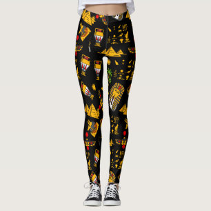 Altägyptischer Hieroglyphischer Muster Hintergrund Leggings