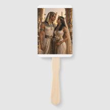 Altägyptischer Hochzeitskönigspaar-Handfächer