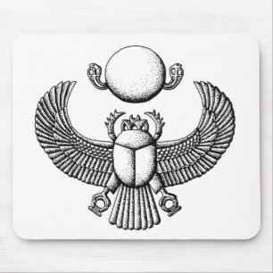 Altägyptischer Skarabäus Schwarz und Weiß Mousepad