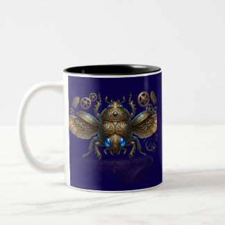 Altägyptischer Steampunk-Mechanischer Skarabäus Kä Zweifarbige Tasse