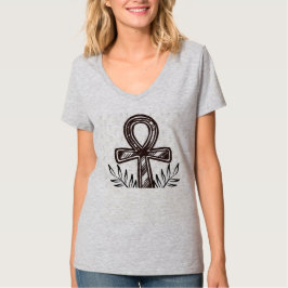 Altägyptisches Ankh & Olivenzweig Minimalistisch  T-Shirt