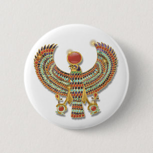 Altägyptisches Falken-Brustschild Button