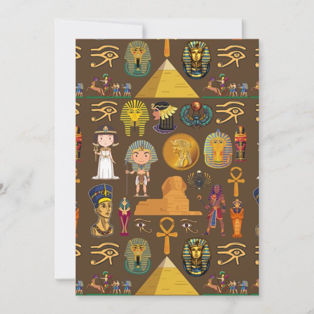 Altägyptisches Hieroglyphen-Mustersymbol  Feiertagskarte (Vorderseite)