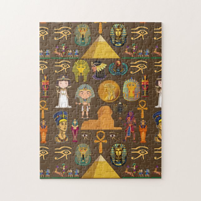Altägyptisches Hieroglyphen-Mustersymbol  Puzzle (Vertikal)