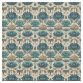 Altägyptisches Toile de Jouy Grünes Blumenmuster Stoff