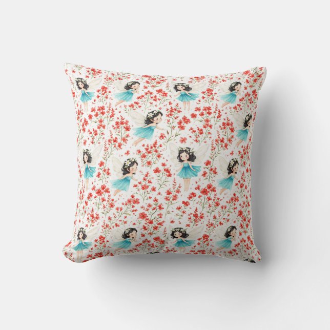 Altami Cute Floral Girl Pillow – Kids Nursery Deco Kissen (Vorderseite)