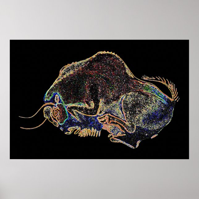 Altamira Bison in Psychedelivision Poster (Vorne)