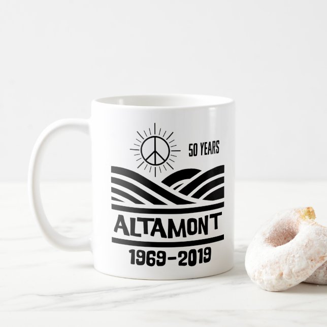Altamont Speedway 1969-2019 50th Anniversary Kaffeetasse (Mit Donut)