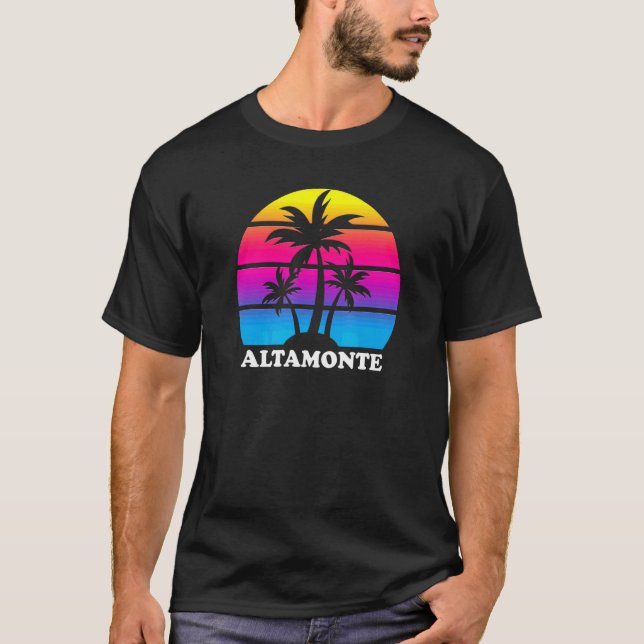 Altamonte Springs Florida Retro Palme Tree Vacatio T-Shirt (Vorderseite)