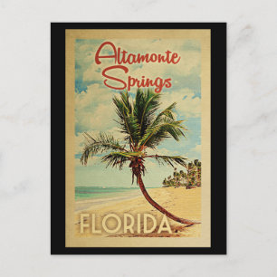 Altamonte Springs Palm Tree Vintage Travel Postkarte