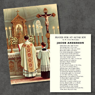 Altar Boy Gebet für katholische Priesterreisen Mitteilungskarte