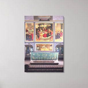 Altar mit einem darstellenden Triptychon Leinwanddruck