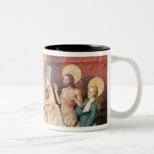 Altarpiece, der Christus mit St Thomas darstellt Zweifarbige Tasse