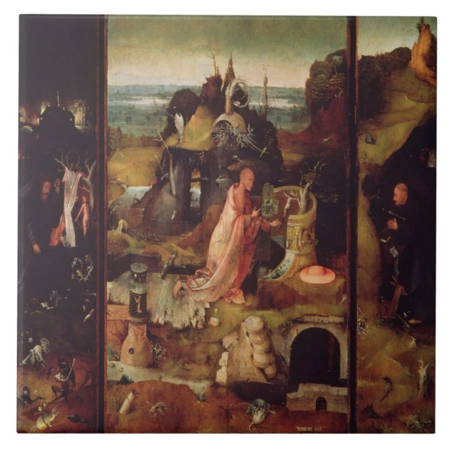 Altarpiece der Einsiedler (Öl auf Platte) Fliese (Vorderseite)