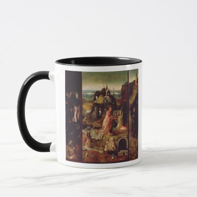 Altarpiece der Einsiedler (Öl auf Platte) Tasse (Links)