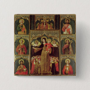 Altarpiece der Jungfrau des Rosenbeetes, c.1500 Button
