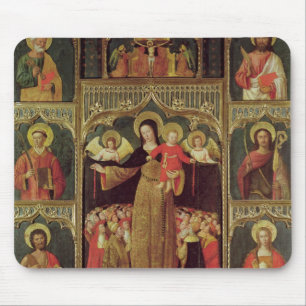 Altarpiece der Jungfrau des Rosenbeetes, c.1500 Mousepad