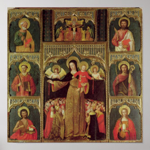 Altarpiece der Jungfrau des Rosenbeetes, c.1500 Poster