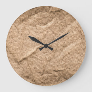 Altbraun Stoff: texturierter Hintergrund. Große Wanduhr