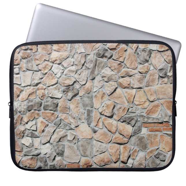 Altbraune Burg Stone Textur Laptopschutzhülle (Vorderseite)