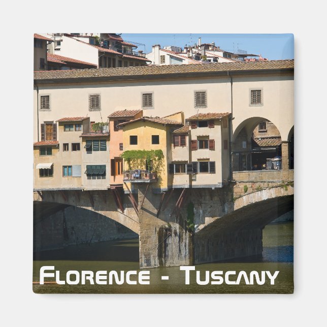 Altbrücke Ponte Vecchio - Florenz, Italien Magnet (Vorne)