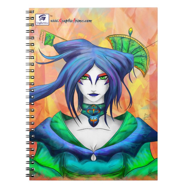 AltDelta : Blue Geisha Notebook Notizblock (Vorderseite)