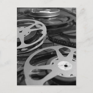 Alte 35 mm Filmrollen Schwarz-Weiß-Fotografie Postkarte