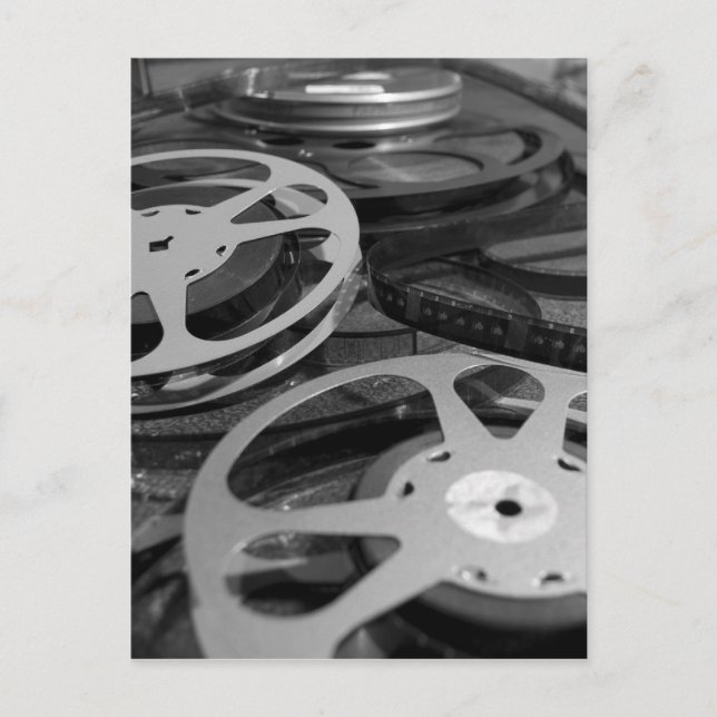 Alte 35 mm Filmrollen Schwarz-Weiß-Fotografie Postkarte (Vorderseite)
